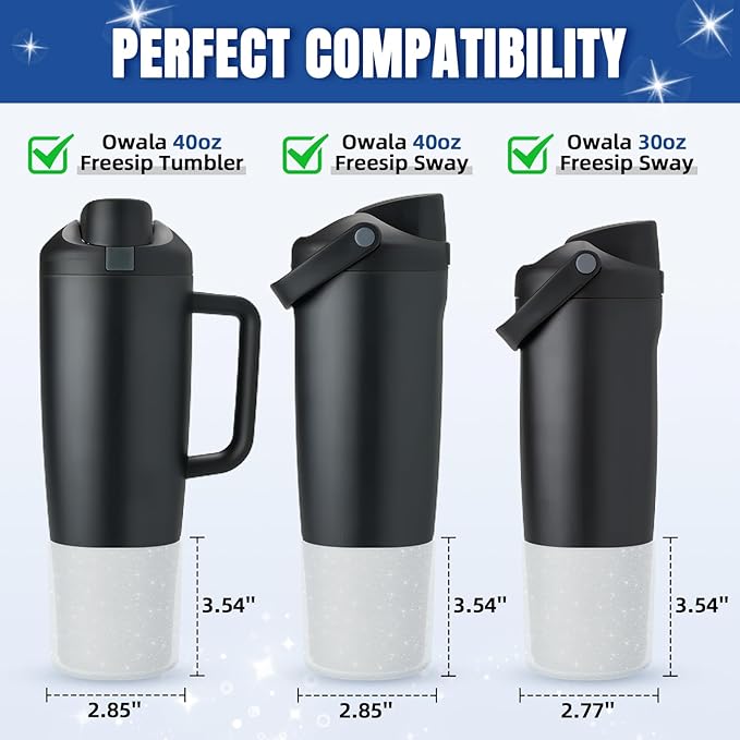 Silicone Higher Boot Compatible with Owala 30oz & 40oz FreeSip Sway Bottles & Tumblers, Large Protection Anti-Slip Bottom Cover Sleeve for Freesip Sway Tumbler and Bottle