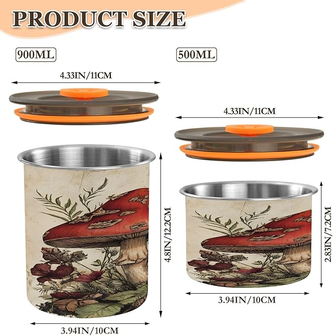 Wildflowers Coffee Canister Stainless Steel Airtight Vacuum Coffee Storage Container,Date Tracker for Beans,Tea,Sugar,Flour,Cereal,17oz
