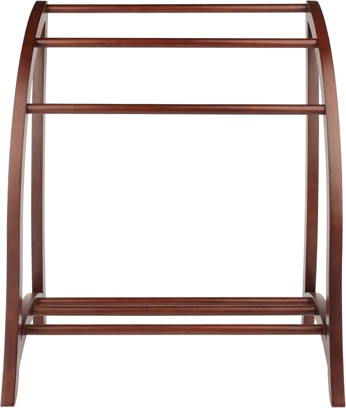 Winsome Wood Quilt Rack With 3 Rungs, Antique Walnut (94036)