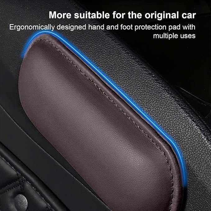 Car Knee Cushion Pad, Memory Foam Microfiber Leather Vehicle Door Armrest Pillow for Leg Elbow, Comfort Automotive Center Console Knee Pad Protector, Universal for Automobile RV Truck (Brown)