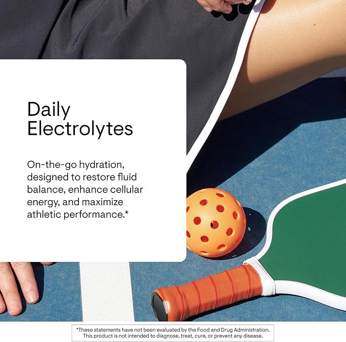 THORNE - Daily Electrolytes - Zero Sugar & Low-Calorie Electrolyte Powder Drink Mix - Flavors Derived from Natural Sources - NSF Certified for Sport - Blood Orange - 30 Stick Packs