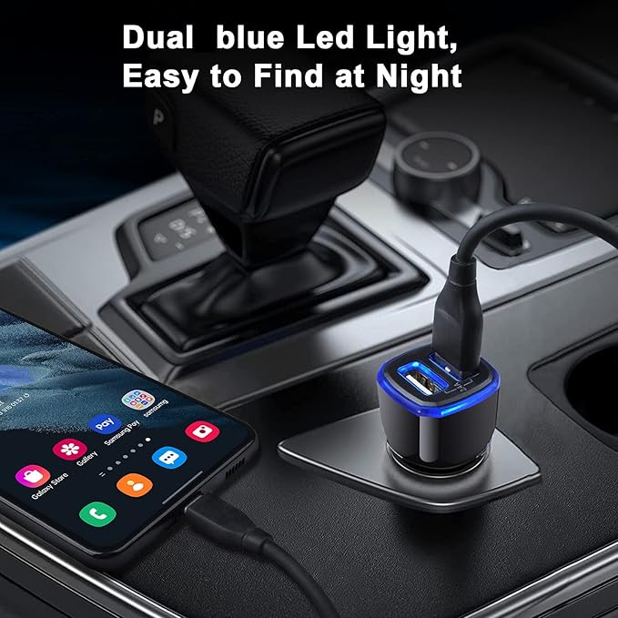 USB Car Charger,5Pack 2.4A Dual Port USB Cigarette Lighter Car Phone Charger Plug Car Adapter for iPhone 17Pro Max Air 16 15 14 13 12 SE 11 Pro Max,Samsung Galaxy S25 A17 A16 A15 A14 S24 S23 S22 Ultra