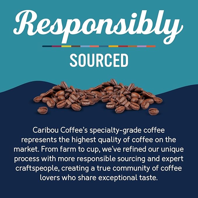 Caribou Coffee, Medium Roast Ground Coffee, 100% Arabica Coffee - Caribou Blend 20 Ounce Bag