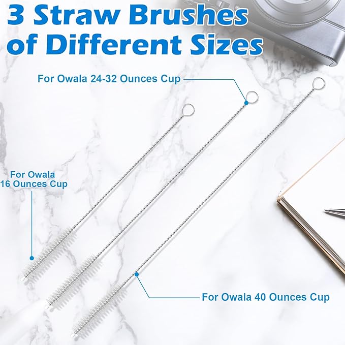 Palksky Water Bottle Cleaning Brush Kit, Brush and Straw Cleaner for Owala, 5 PCS