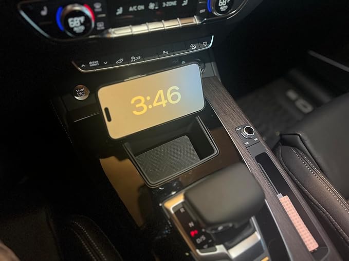 Phone Charger Mount for Audi Q5 / SQ5 / A5 B9.5 (2020+), Compatible iPhone and Android.