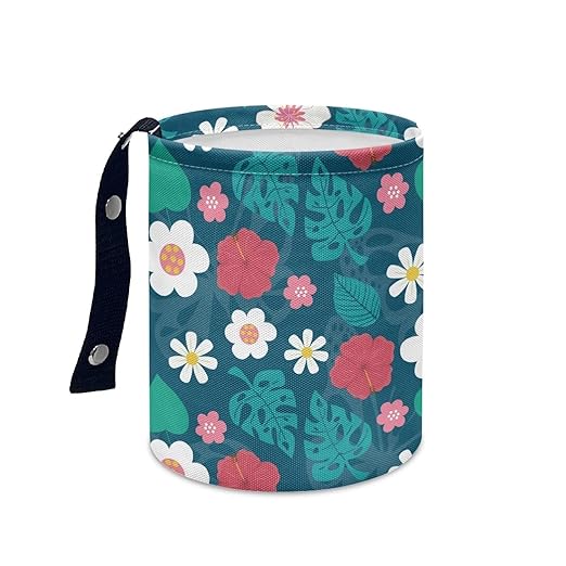 Tropical Daisy Car Trash Bin Universal Front Back Seat Garbage Bags for Car, Office, Home, Travel Camping Accessories, Potable Car Rubbish Bin, Easy to Install