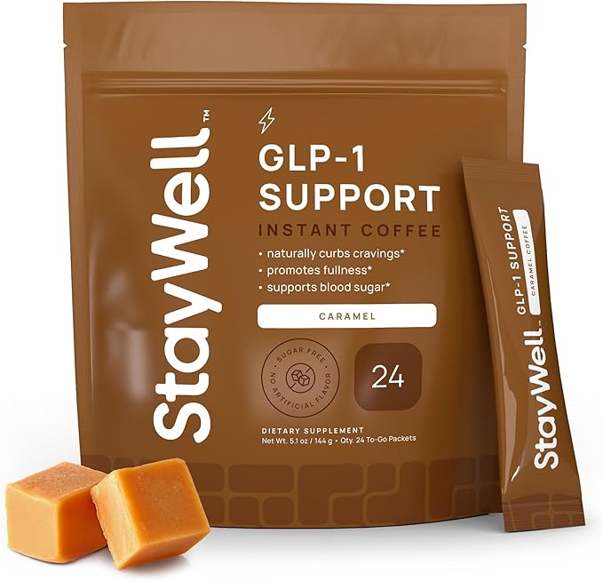 Slim Coffee GLP-1 Supplement | GLP 1 Booster to Control Appetite and Cravings | Great Tasting Metabolic Support - Coffee Bean Extract, Green Tea, Yerba Mate (Caramel)