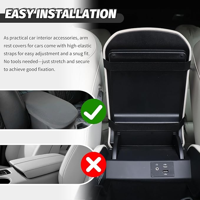 Soft Car Center Console Cover,Fluffy Arm Rest Cover for Car with Elastic Straps to Relieve Fatigue,Cars Armrest Cushion Universal Cars Decorations for Vehicles SUVs Trucks (Gray)