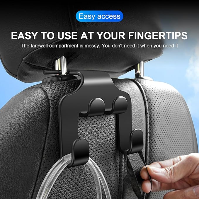 Multipurpose Car Headrest Hook Storage Organizers Strong Holds Space Saving for Handbag Purses & Grocery Bags Umbrellas