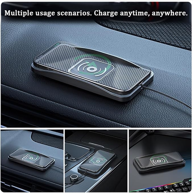 Wireless Car Charger Pad for Cadillac Escalade Lyriq Optiq VISTIQ 2000-2026, Type-C/USB 20W Car Wireless Charger Non-Slip Phone Charging Pad Car Accessories,B 30cm Cable USB Plug