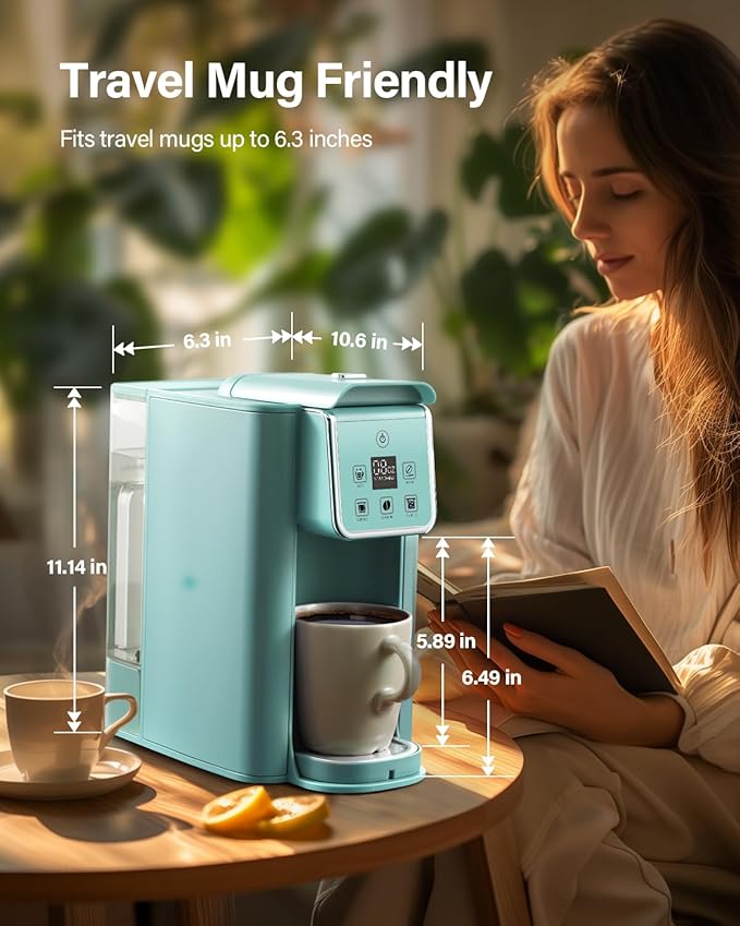 SHARDOR Single Serve Coffee Maker, Hot and Iced Coffee Machine for K Cup Pods & Ground Coffee, 6 to 14 oz Brew Sizes, 50 oz Removable Water Tank, Bold Brew Setting, Blue