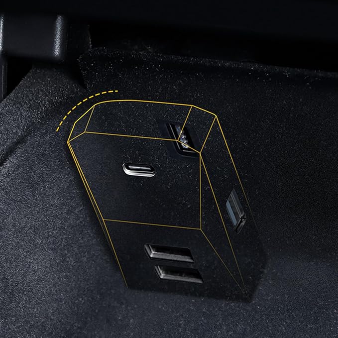 Fast Charging for Car USB Hub Fit Center Console Adapter Glove Box Flocking Charging Station