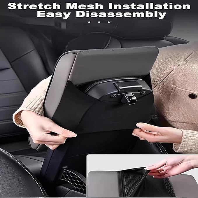 Car Center Console Cushion Pad for Kia EV9/EV9 GT-Line 2023-2025, Leather Armrest Box Pad Armrest Cover Arm Rest Cover Pad with 2 Storage Bags Waterproof for Most Vehicles Vehicles SUVs