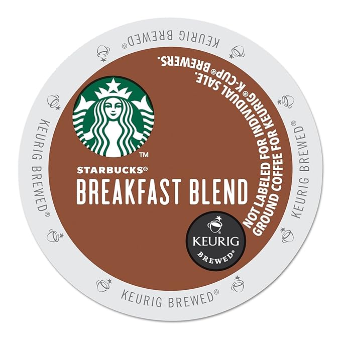 Starbucks Breakfast Blend Medium Roast Single Cup Coffee for Keurig Brewers, 24 Count