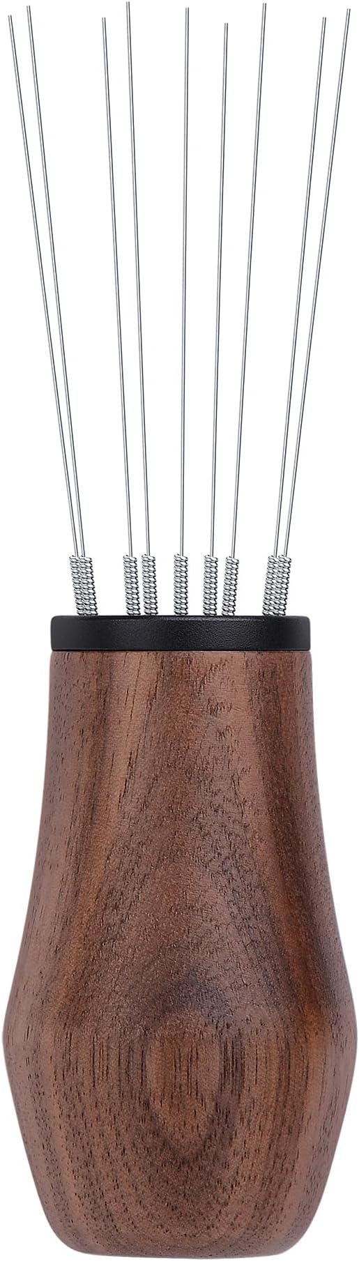 Normcore WDT Distribution Tool with Stand V3, Weiss Distribution Technique, 9 Prong Needle Espresso Stirrer, American Walnut Wood Handle