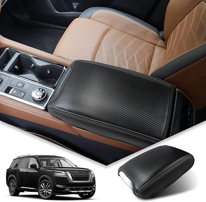 BIBIBO Upgraded 2025 2026 Pathfinder Center Console Cover for 2023-2025 2026 Nissan Pathfinder Console Lid, 2026 Pathfinder Arm Rest Pad Seat Box Cover,2025 Pathfinder Accessories Armrest Cushion