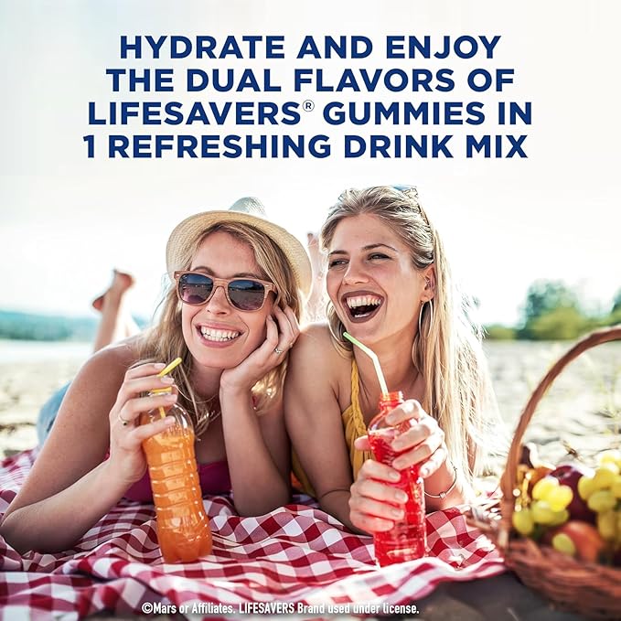 Life Savers Raspberry Lemonade Drink Mix - Pack of 6-6 Sticks Per Box - 36 Total Servings - 2 Flavors in 1 - Powdered Drink Mix