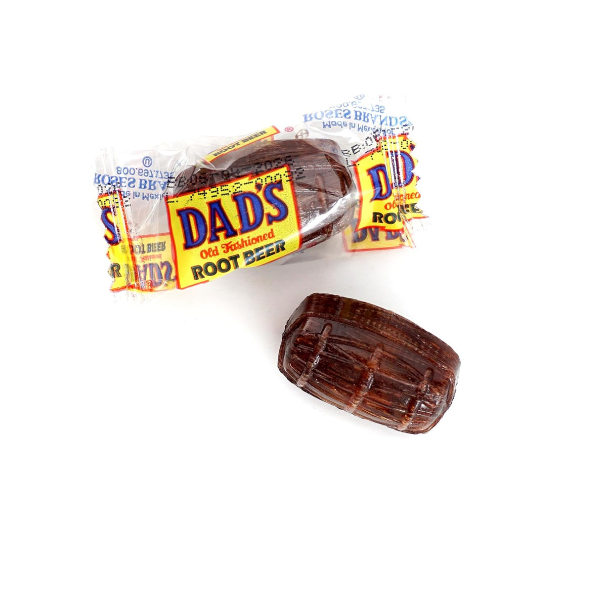 Dad's Root Beer Barrels Hard Candy, 2lb Bulk Bag (Approximately 100 pcs), Old Fashioned Hard Candy, Individually Wrapped Bulk Candy, The Hampton Popcorn & Candy Company