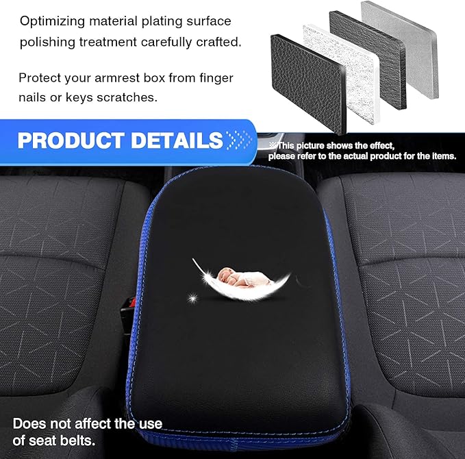 Autorder Center Console Cover for Toyota RAV4 2013 2014 2015 2016 2017 2018 Accessories Armrest Cover Anti-Scratch Middle Console Pad Leather Armrest Protector