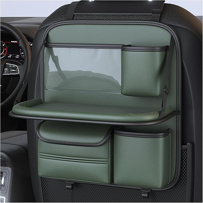 Car Backseat Organizer for Tesla Model X 6seats 2015 2016 2017 2018 2019 2020 2021 2022, Multifunctional Car Organizer Back Seat, Car Storage Organizer with Foldable Table Tray, Large Storage Pockets