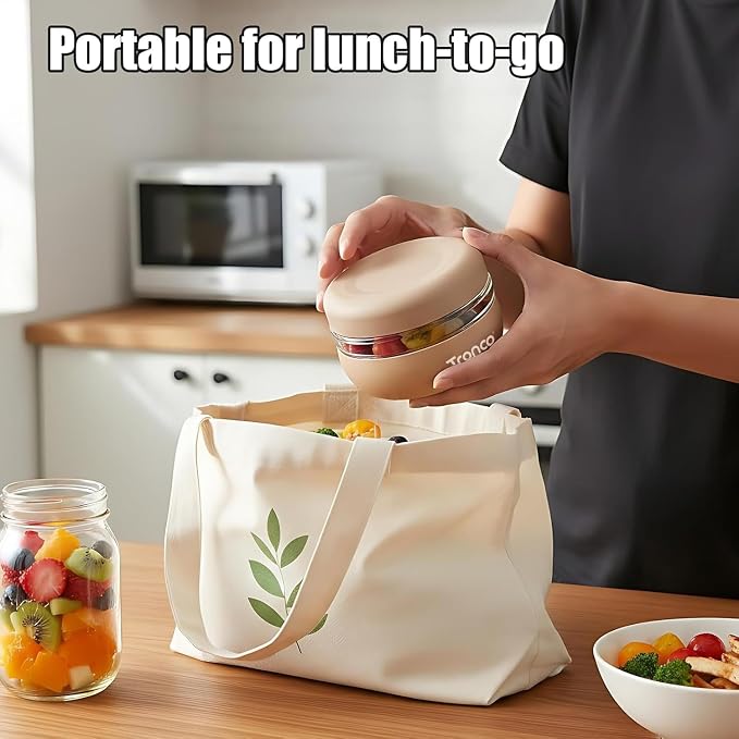 Tronco 32 oz Glass Food Storage & Lunch Bowl Containers with Airtight Lids | Leakproof Meal Prep Container with Silicone Sleeve, Microwave & Dishwasher Safe, Soup & Stew, Office Lunch, BPA-Free, 1 Pack