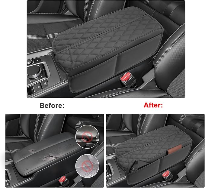 SXCY Compatible with 2025 2026 Mazda CX50 Armrest Cover Suitable for Mazda CX-50 2025 2026 Accessories 2023 2024 2025 2026 CX50 Center Console Cover(Wavy Texture)