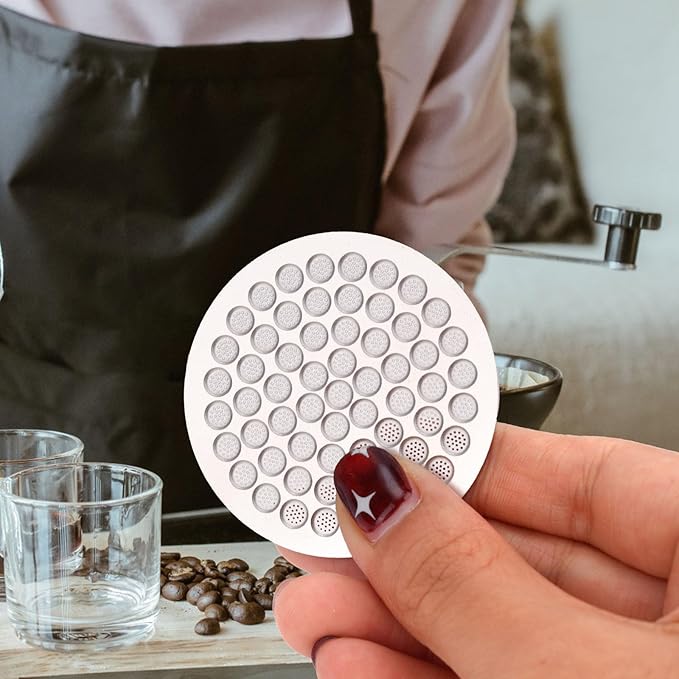 2pcs Espresso Puck Screen, 53mm Stainless Steel Coffee Portafilter Puck Screen 0.8mm Thickness Reusable Coffee Machine Accessories Compatible with Breville (Silver)