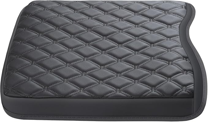GIANT PANDA Custom Center Console Cover for Ford 2015-2024 F150 & 2017-2024 F250 F350 F450 with 40/20/40 Jump Seat, Waterproof Faux Leather Armrest Console Cover Cushion Protector-Black(Jump Seat)