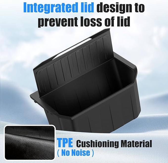 2026 Upgrade Rear Center Console Organizer for Tesla 2020-2025 Model Y Accessories, Partitioned Storage & Stable Installation, Seat Backseat Trash Can Bin for Tesla Model Y(Not Fit Model Y Juniper)