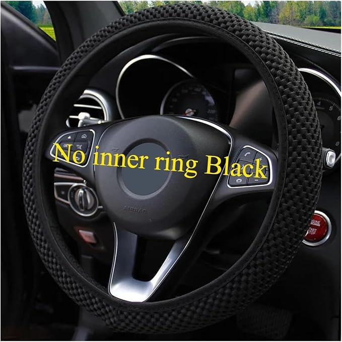 Cute Winter Plush Steering Wheel Cover - Non-Slip Warm Handlebars Decoration for Cars(Acyclic black JIU)