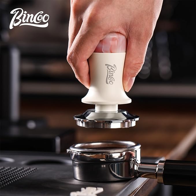 Bincoo 58mm 2-in-1 Coffee Tamper & WDT Tool,Espresso Tamper with Distributor Stirrer Function,Magnetic Espresso Tamper with 12 Needles,Stainless Steel Base Tamper Espresso Tool (Pink)