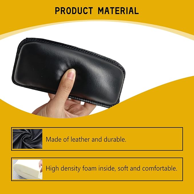 2PCS Car Center Console Knee Leg Elbow Pad, Leather Armrest Cover Cushion Leg Support Relieve Fatigue, for Most Cars, Universal Automotive Interior Accessories