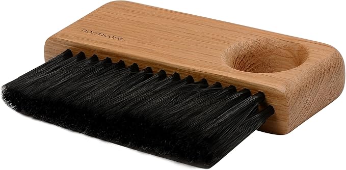 Normcore Barista Bench Cleaning Brush for Espresso Machine, Grinder, Countertop, Compact Coffee Cleaning Tool for Home or Cafe Baristas, American Oak Wood Handle