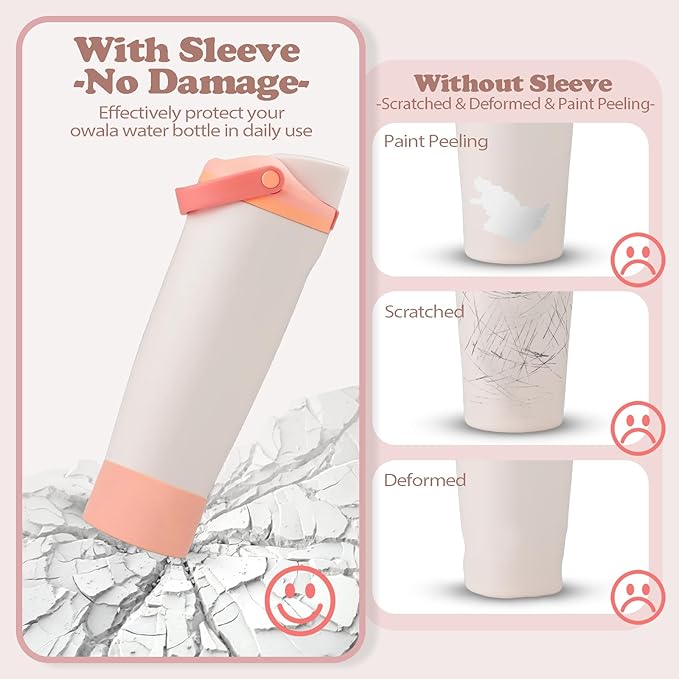2PCS Silicone Boots for Owala 30oz & 40oz FreeSip Sway Bottles & Tumblers – Non-Slip, Scratch-Resistant, Stability Enhancer for Owala Accessories (Sparkling Sherbet)