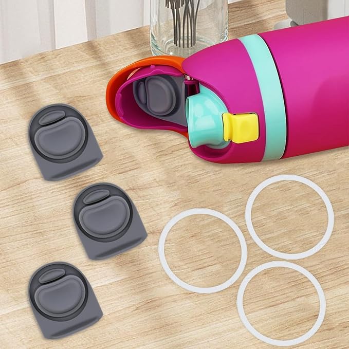 3 Sets Replacement Stopper and O Ring Gasket Compatible with Owala FreeSip 24oz 32oz,Water Bottle Lid Insert Cap Rubber Seal Parts for Owala 16/19/24/32/40oz Mouth Piece Accessories