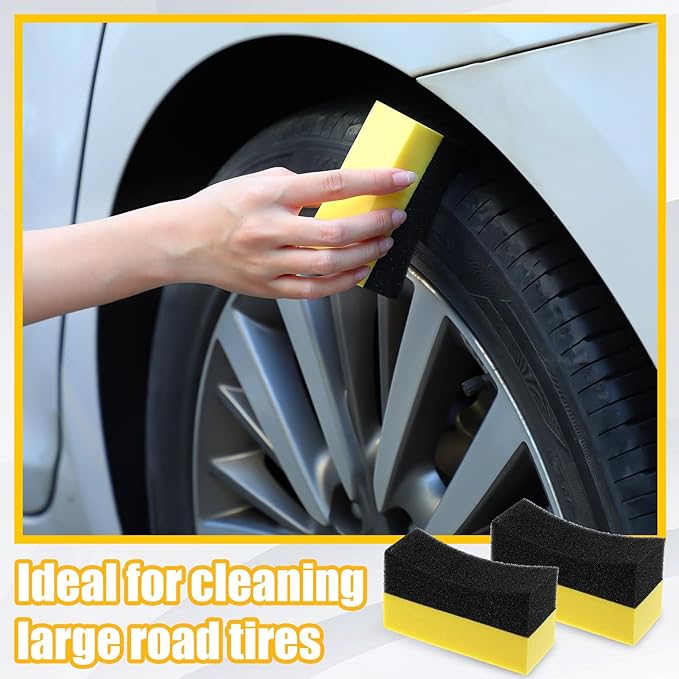 18 Pieces Tire Applicator Dressing Shine Sponge, Tire Dressing Applicator Pads, Color Polishing Sponge, Wax Buffing Pads,Tire Shine Applicator Pads for Car Glass, Painted Steel & Porcelain