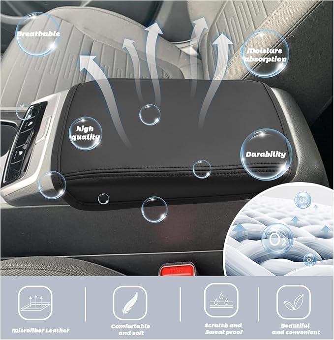 SHAOHAO for 2024 2025 Hyundai Santa Cruz Car Armrest Cover for 2022-2024 2025 Hyundai Santa Cruz Accessories SE/SEL/Night/SEL Premium/Limited Center Console Cover Elbow Arm Rest Comfort Protector Pad