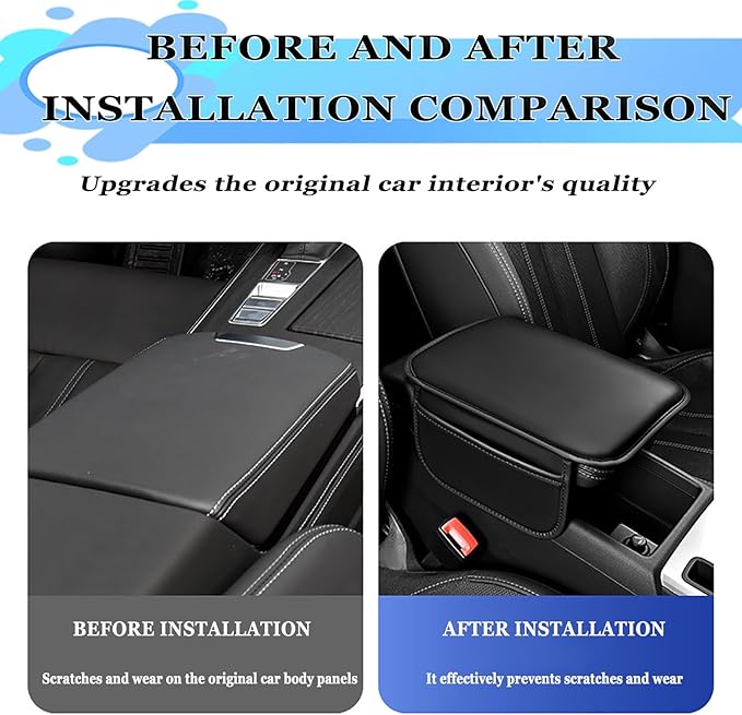 Car Center Console Armrest Pad for Subaru Forester SJ 4.Gen 2013 2014 2015 2016 2017 2018 2019, Water Resistant Armrest Cushion Cover Anti-Slip Bottom Console Protection,B Pink