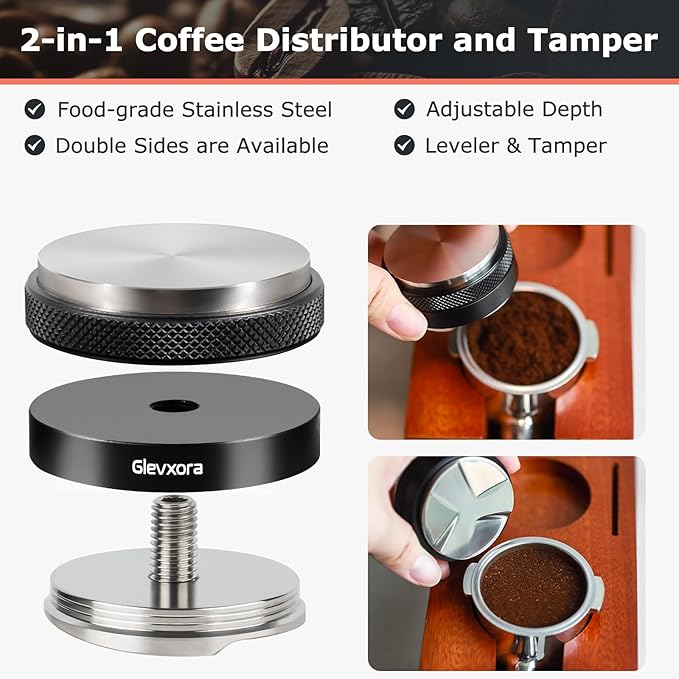 54mm Espresso Accessories Kit for Breville Portafilter, Coffee Distributor and Espresso Tamper, Wdt Espresso Distribution Tool & Dosing Funnel Set for Espresso Coffee Machines (54mm)