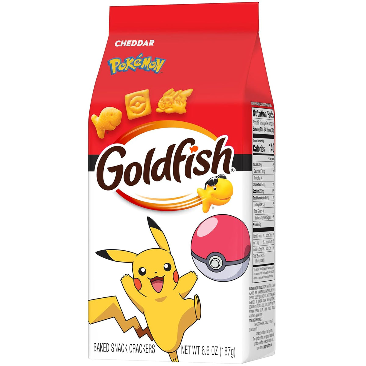 Goldfish Pokémon Cheddar Cheese Crackers, 6.6 Oz Bag