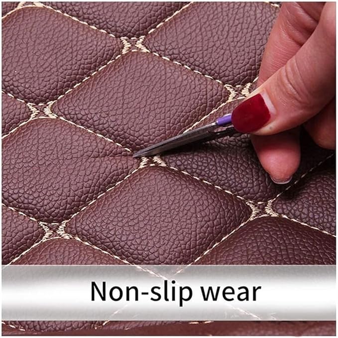 Custom Car Mats All Weather Fit Automotive Floor Mats PU Leather Protector Mat for Most Sedan, SUV, Truck Floor Mats (Wine red)