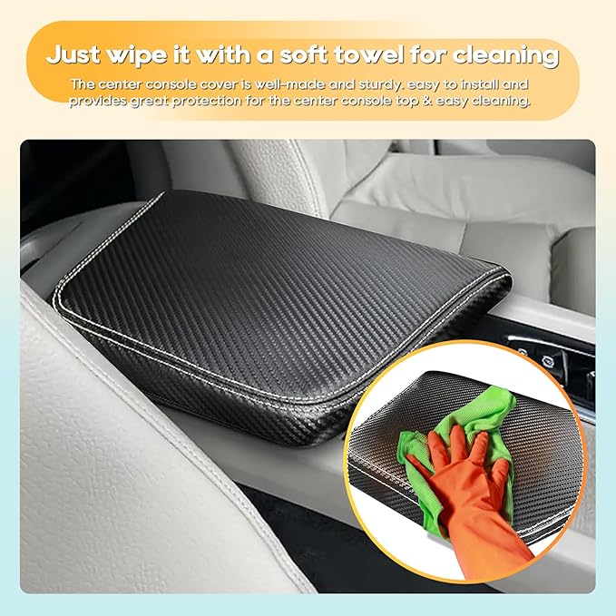 LFOTPP Central Console Armrest Box Cover Fit for Volov 2021 2022 2023 2024 2025 2026 XC60 S60 SPA Cover Car Armrest Cover Auto Center Console Pad (XC60 S60 Carbon Fiber)