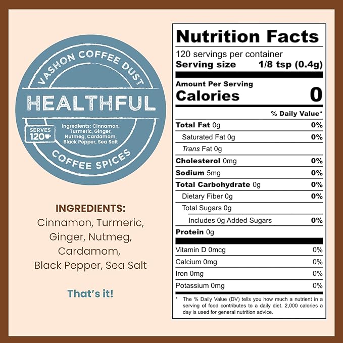 Coffee Dust Flavoring Powder Healthful (120 Servings) - Coffee Dusting Flavor Variety Pack, All Natural Syrup Alternative, Adds Aroma, Taste & Whole30 Wellness to Drinks & Tea - Creamer Alternative