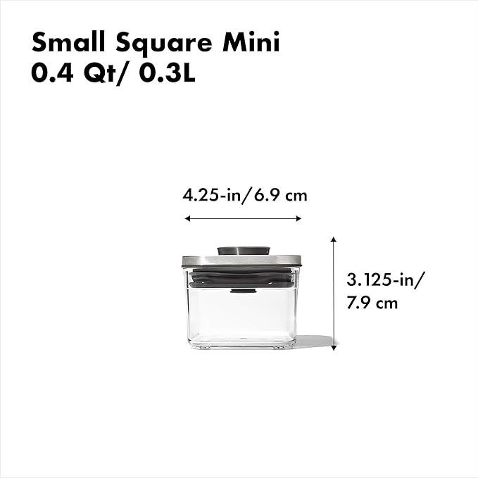 OXO STL POP SMALL SQUARE MINI - 0.4 QT/0.4 L