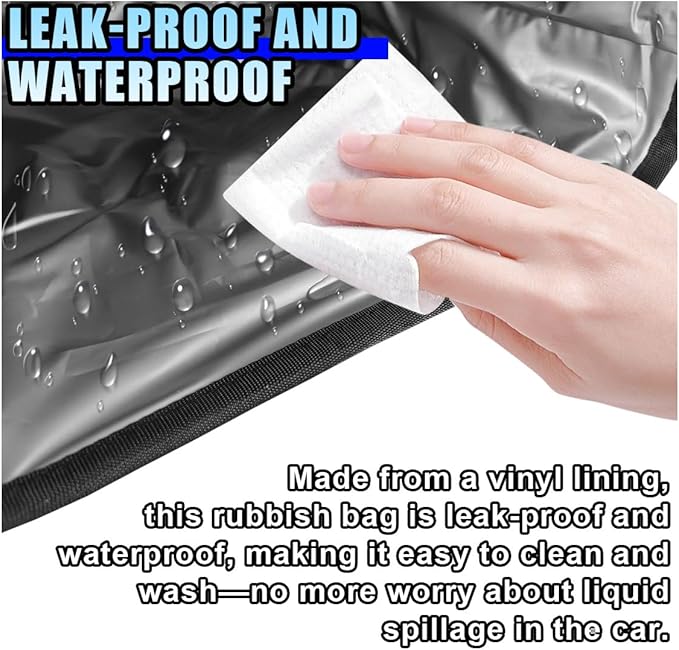 Open-Top Car Trash Can- Waterproof Leakproof Hanging Car Trash Bag Auto Garbage Can for Back Seat Organizer- Large Capacity Storage Bag Auto Garbage Bin Multipurpose for Cars SUV Truck (2PCS)