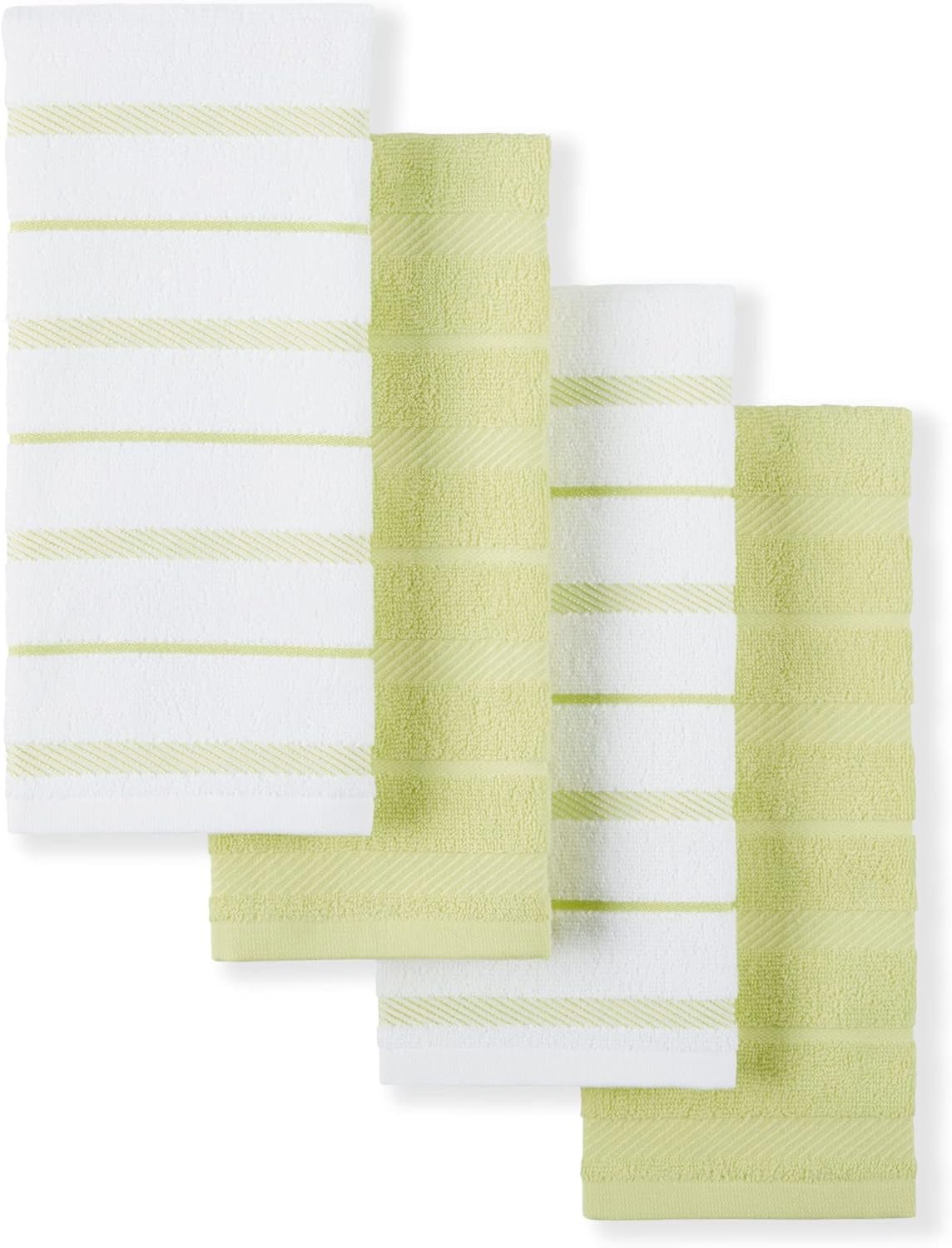 KitchenAid Albany Kitchen Towel 4-Pack Set, Milkshake Tan/White, 16"x26"