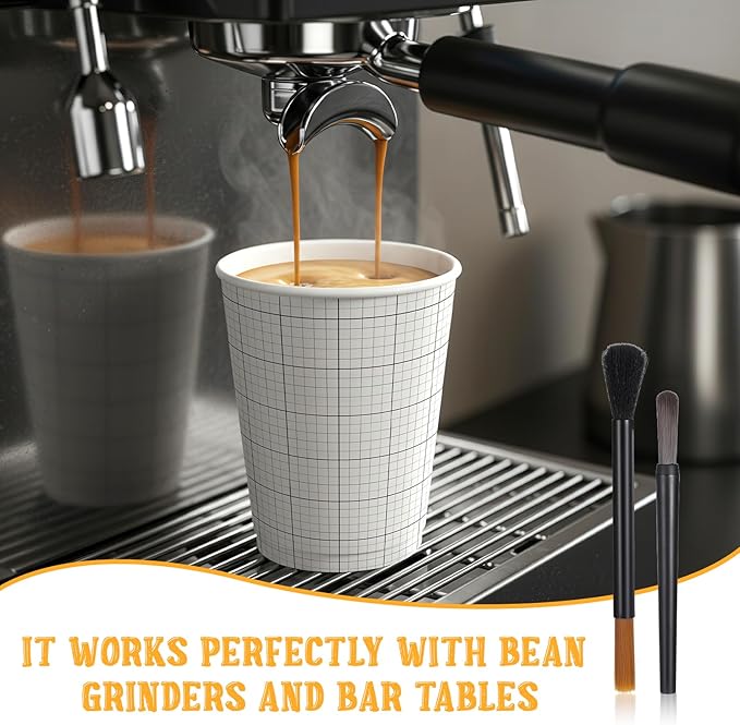 2Pcs Coffee Grinder Cleaning Brush Dusting Espresso Machine Brush Barista Brushes Machine Cleaning for Barista Home Kitchen