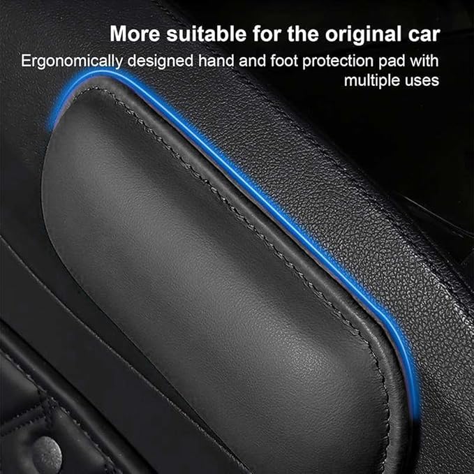 Car Knee Cushion Pad, Memory Foam Microfiber Leather Vehicle Door Armrest Pillow for Leg Elbow, Comfort Automotive Center Console Knee Pad Protector, Universal for Automobile RV Truck (Black)
