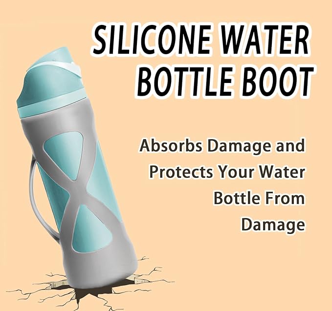 Silicone Water Bottle Boot for Owala 24 oz, Silicone Case with Handle, Anti-Slip Protective Sleeve Protector, Reduce Damage and Provide Comprehensive Protection for FreeSip(Blue)