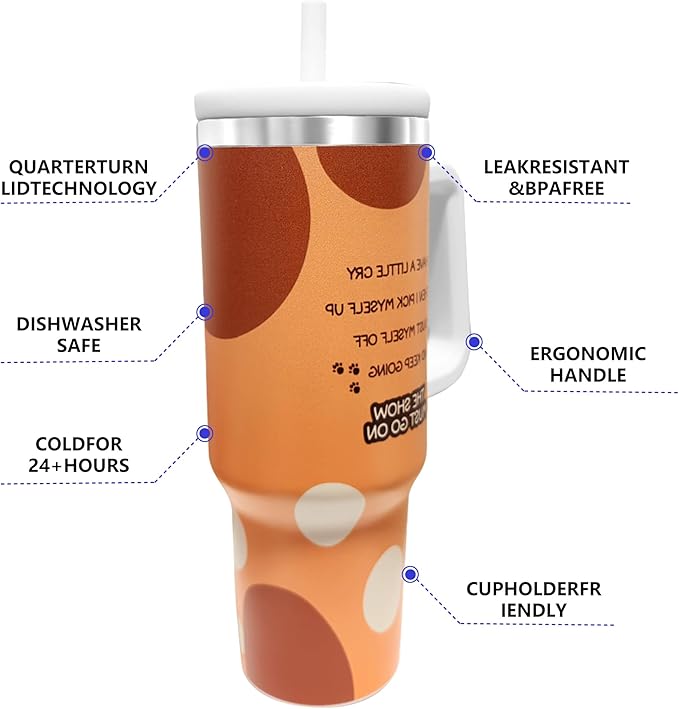 40-OZ Insulated Water Bottle,Insulated Stainless Steel Tumbler,Reusable Cold Drink Thermos,BPA-Free, Double-Wall Stainless Steel Water Bottle (Yellow-Great, 40, Fluid Ounces)